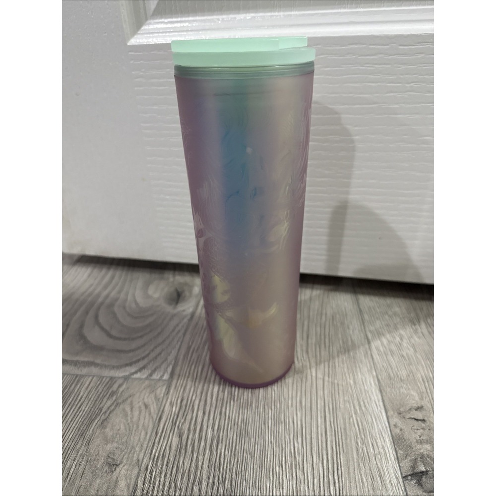 Starbucks 2022 Spring Soft Touch Iridescent Mermaid Siren‎ Tumbler 16 oz